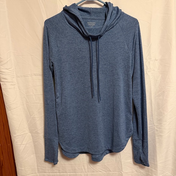 Athleta Tops - Athleta‎ Heathered Blue Long Sleeve Hoodie xs